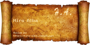 Hirs Alba névjegykártya